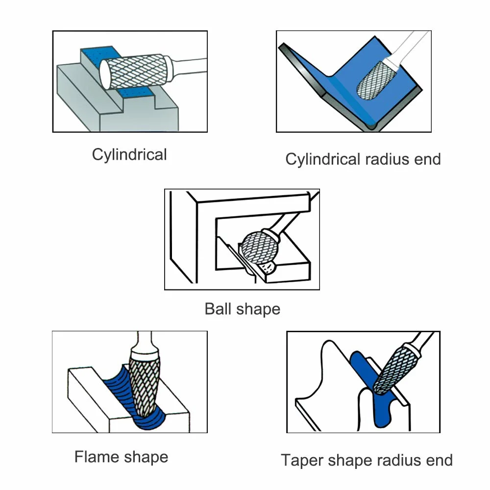 Micro Grain Solid Carbide Double Single Cut Rotary File