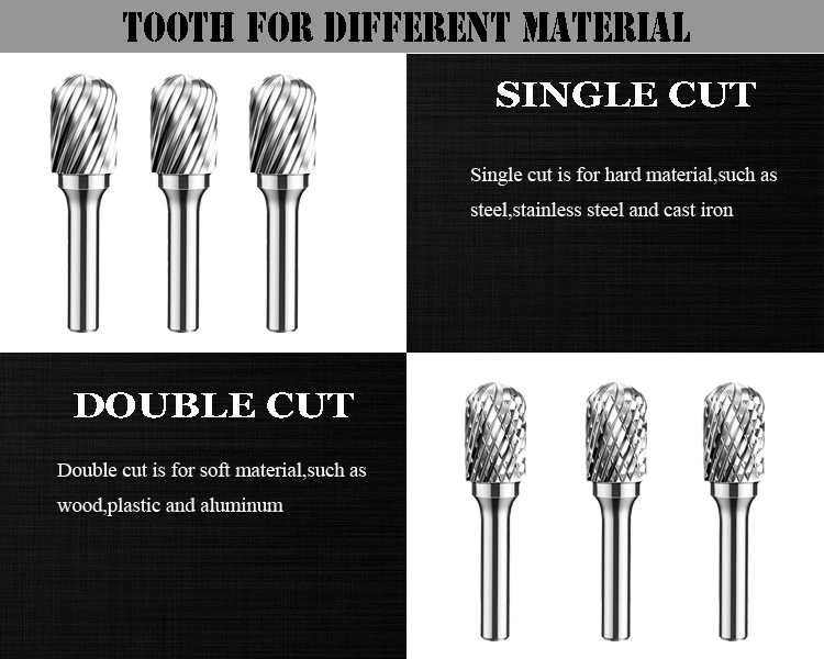 Micro Grain Solid Carbide Double Single Cut Rotary File